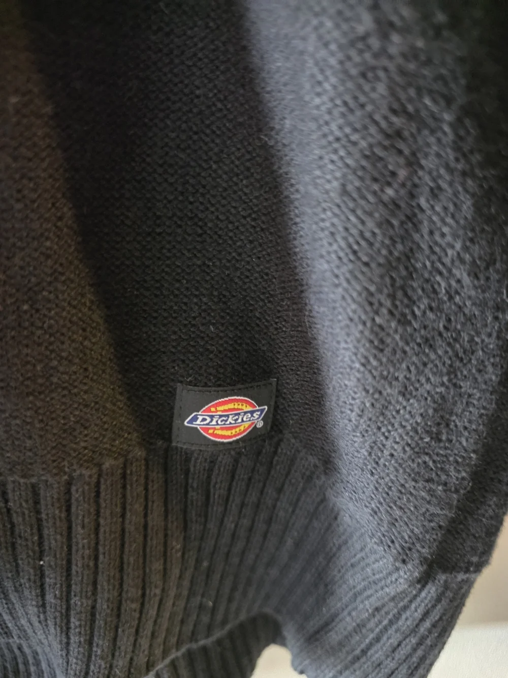 Dickies Black Men's Quarter-Zip Sweater with Zip Pocket - Picture 3 of 4